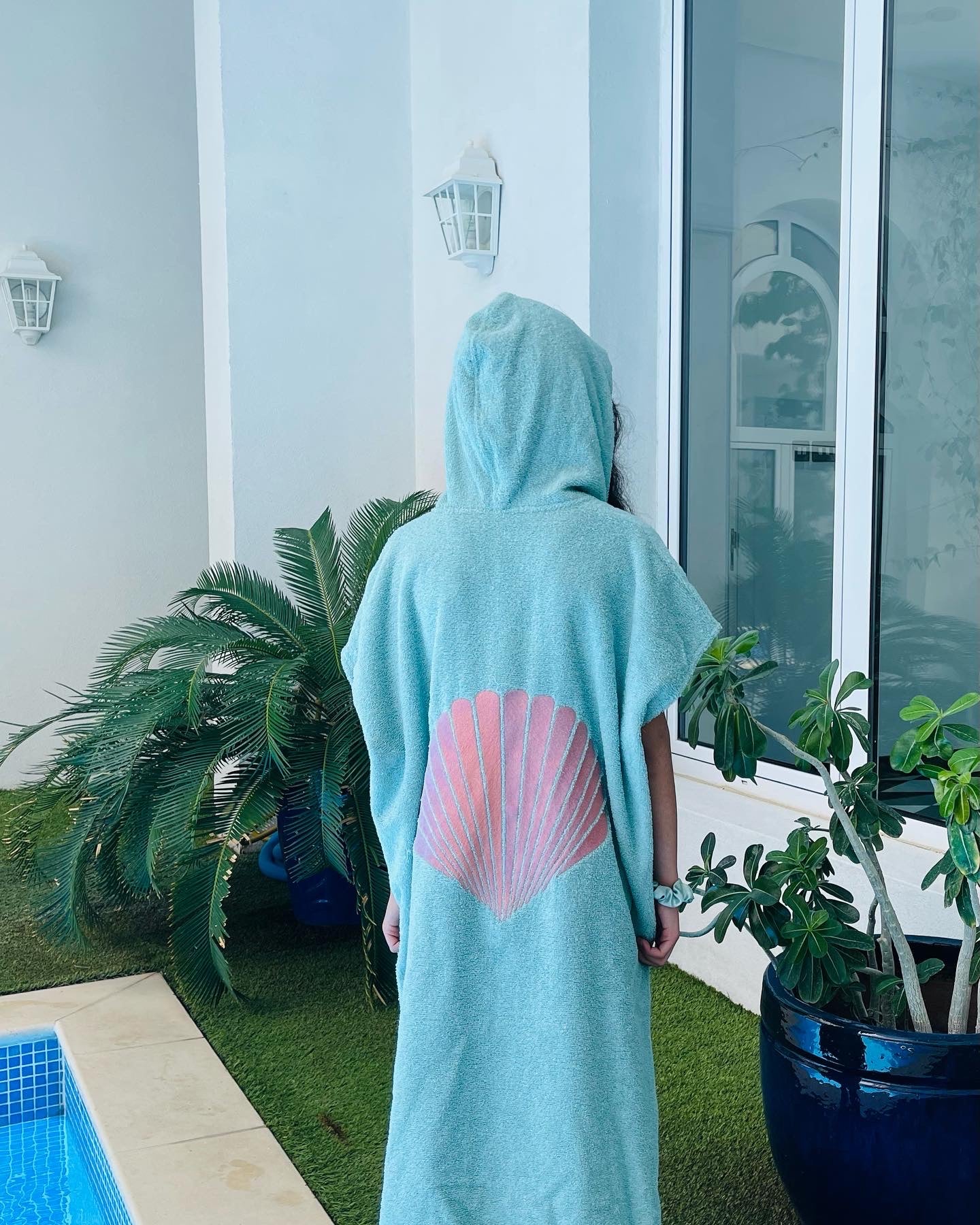 Kids' Pastel Blue Shell Bisht