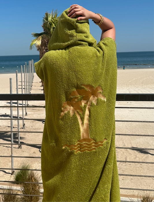 Women’s Green Palm Trees Bisht