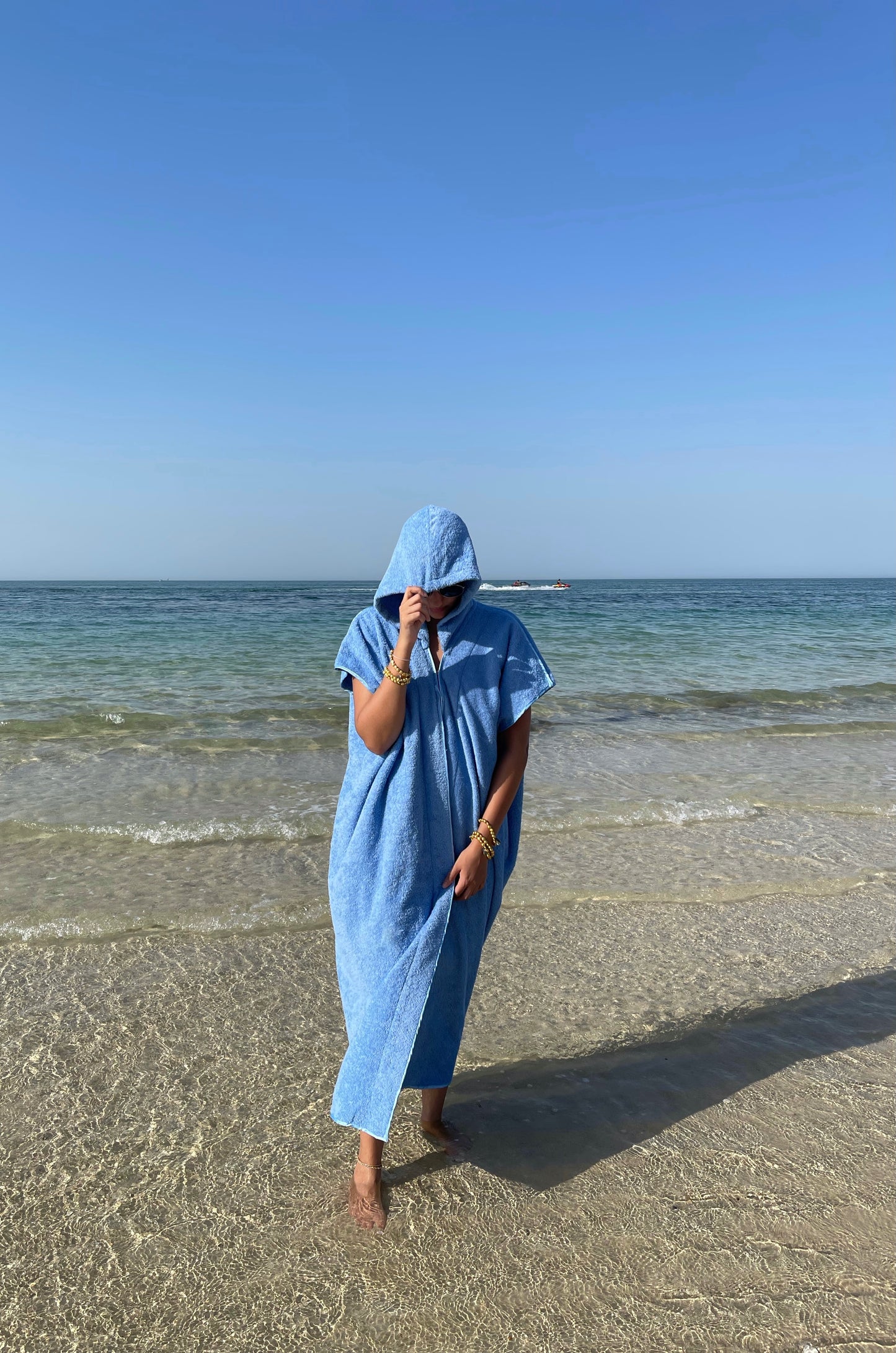 Women's Magical Eye Sky Blue Bisht
