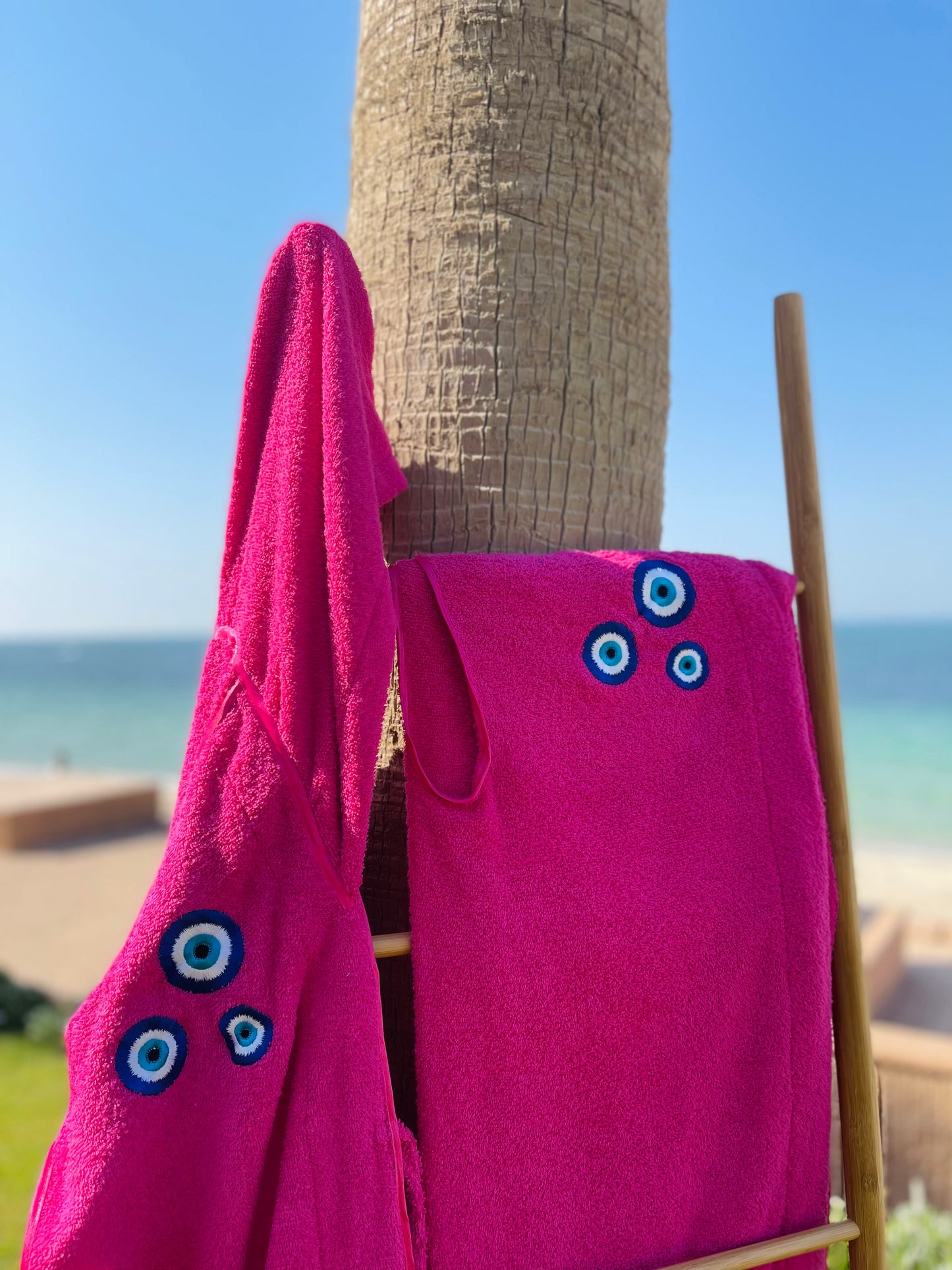 Women's Fuchsia Evil Eye Bisht