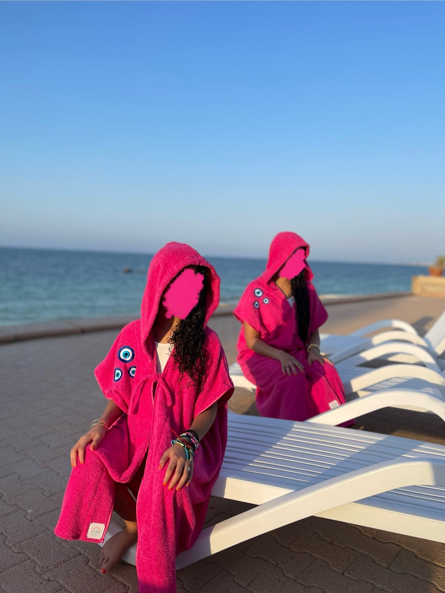 Women's Fuchsia Evil Eye Bisht