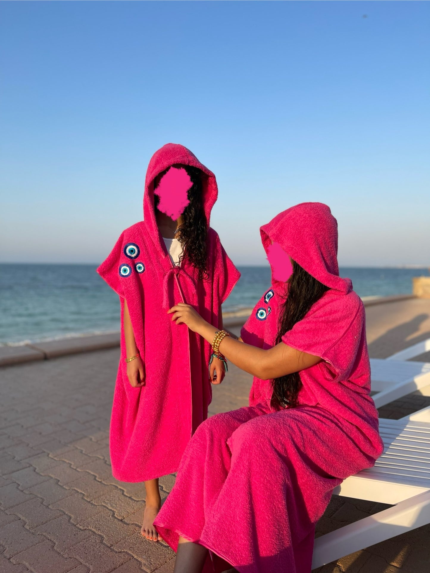 Women's Fuchsia Evil Eye Bisht