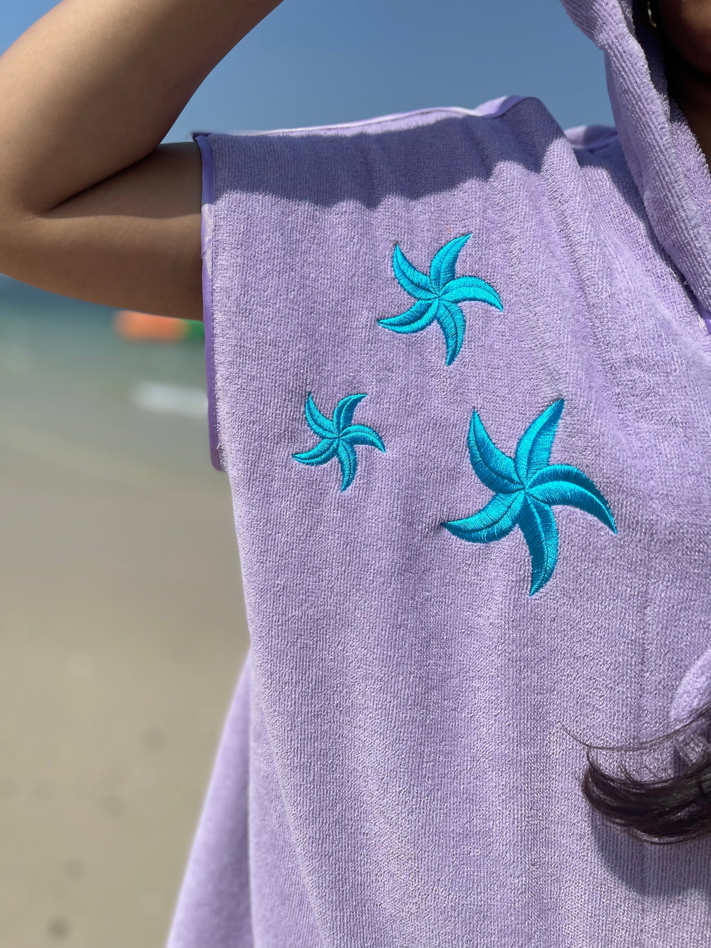 Women's Purple Starfish Bisht
