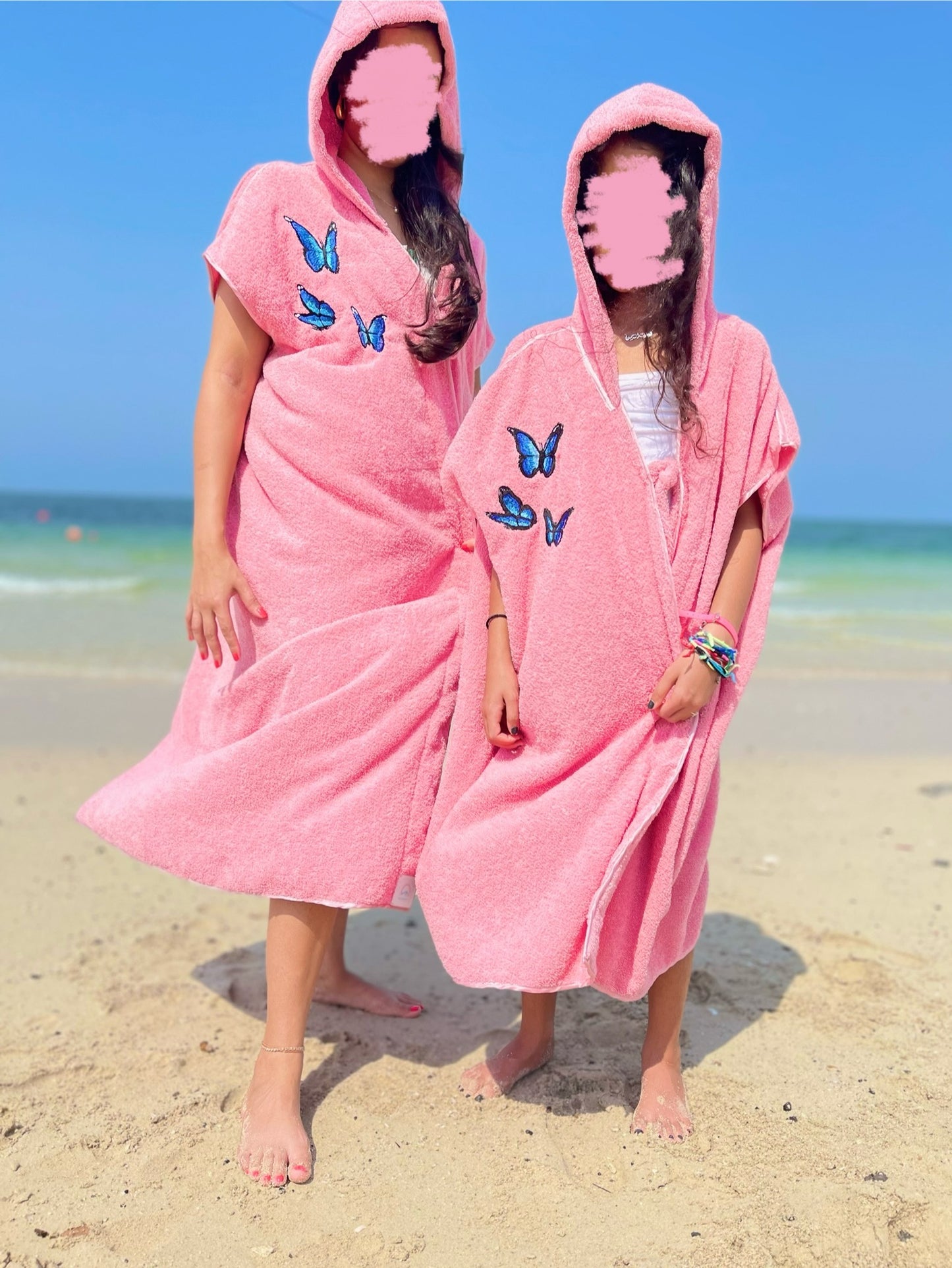 Women's Pink Butterflies Bisht