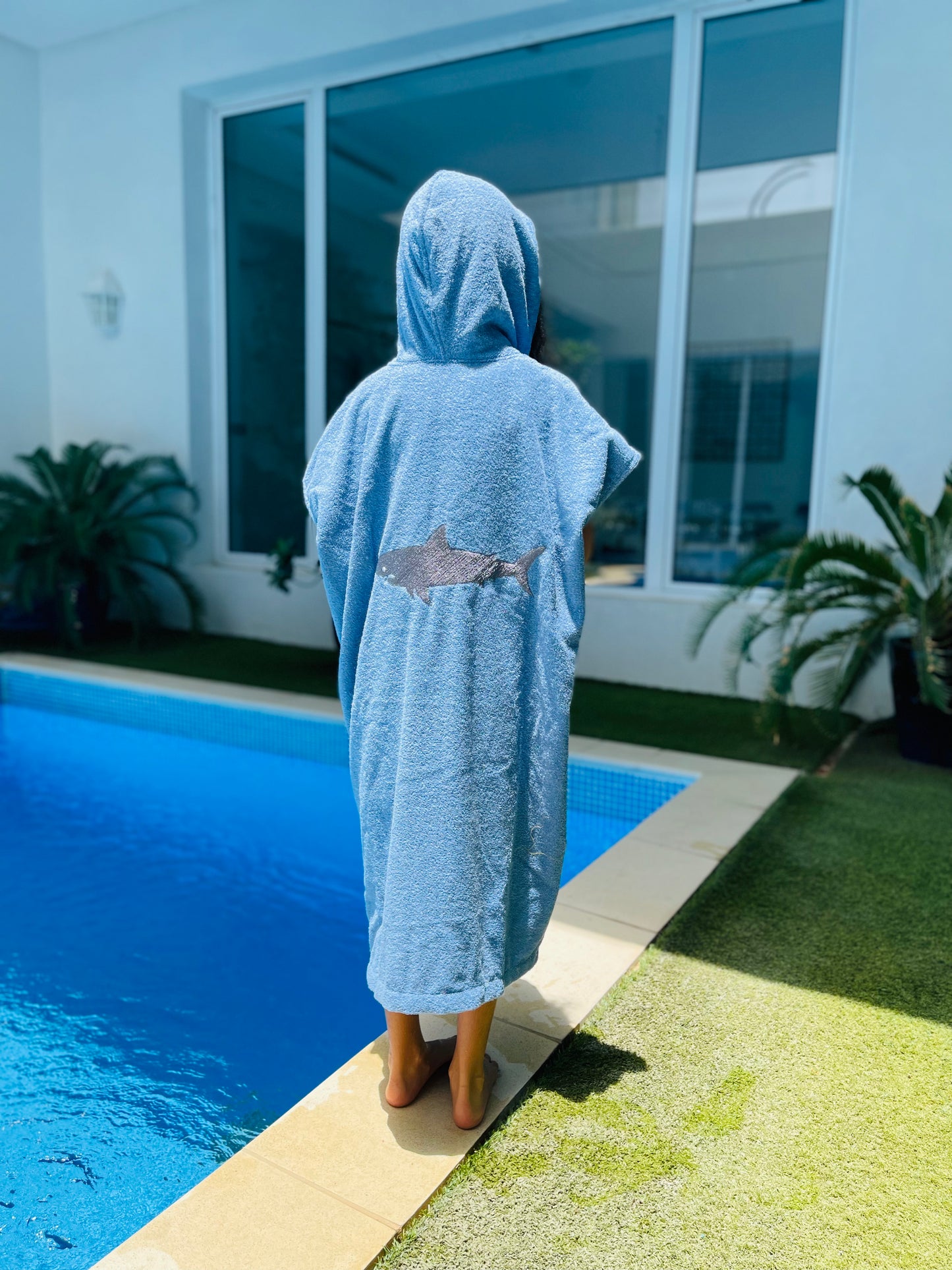 Kids' Blue Shark Bisht