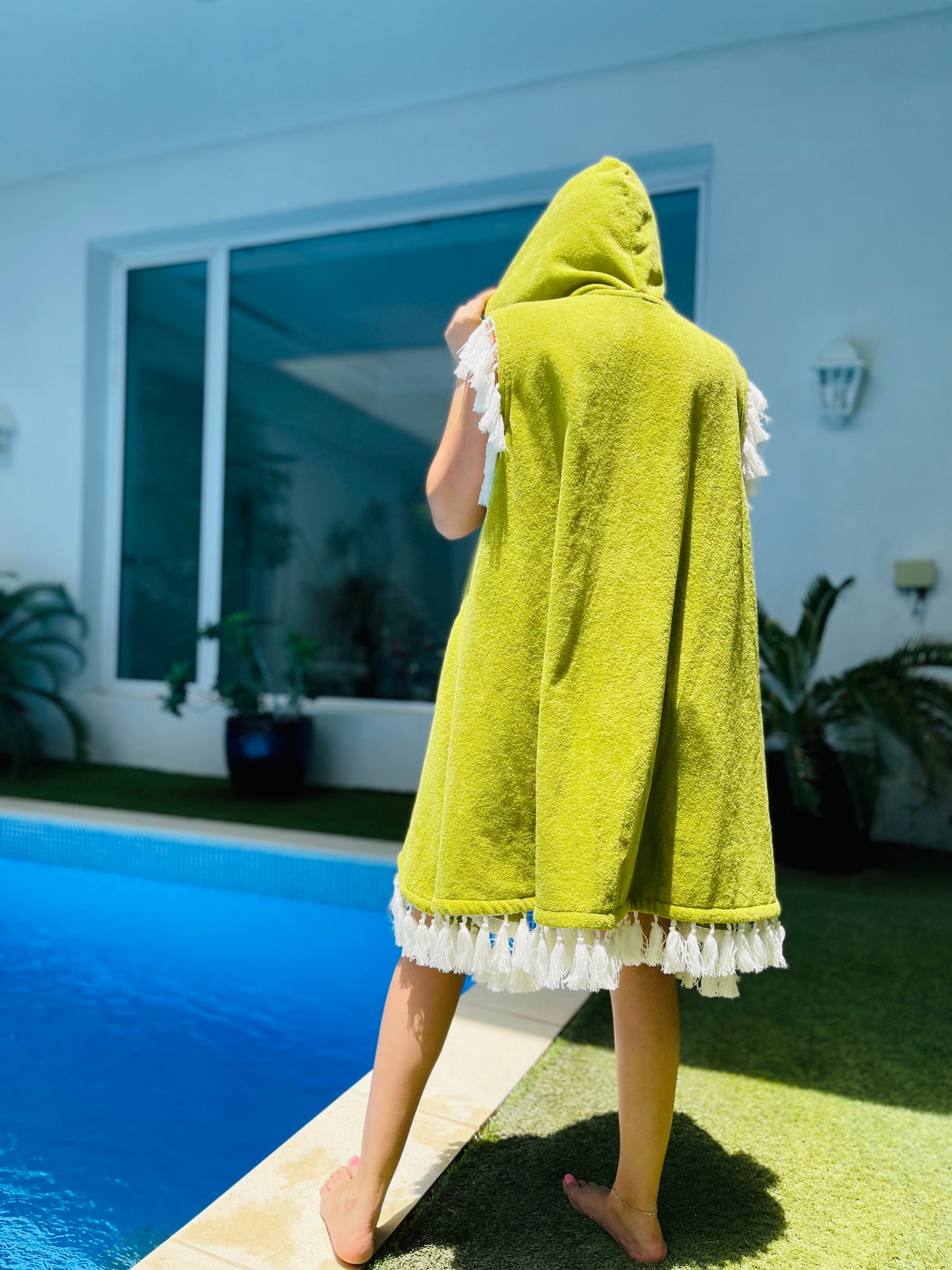 Women's Green Tassel Bisht