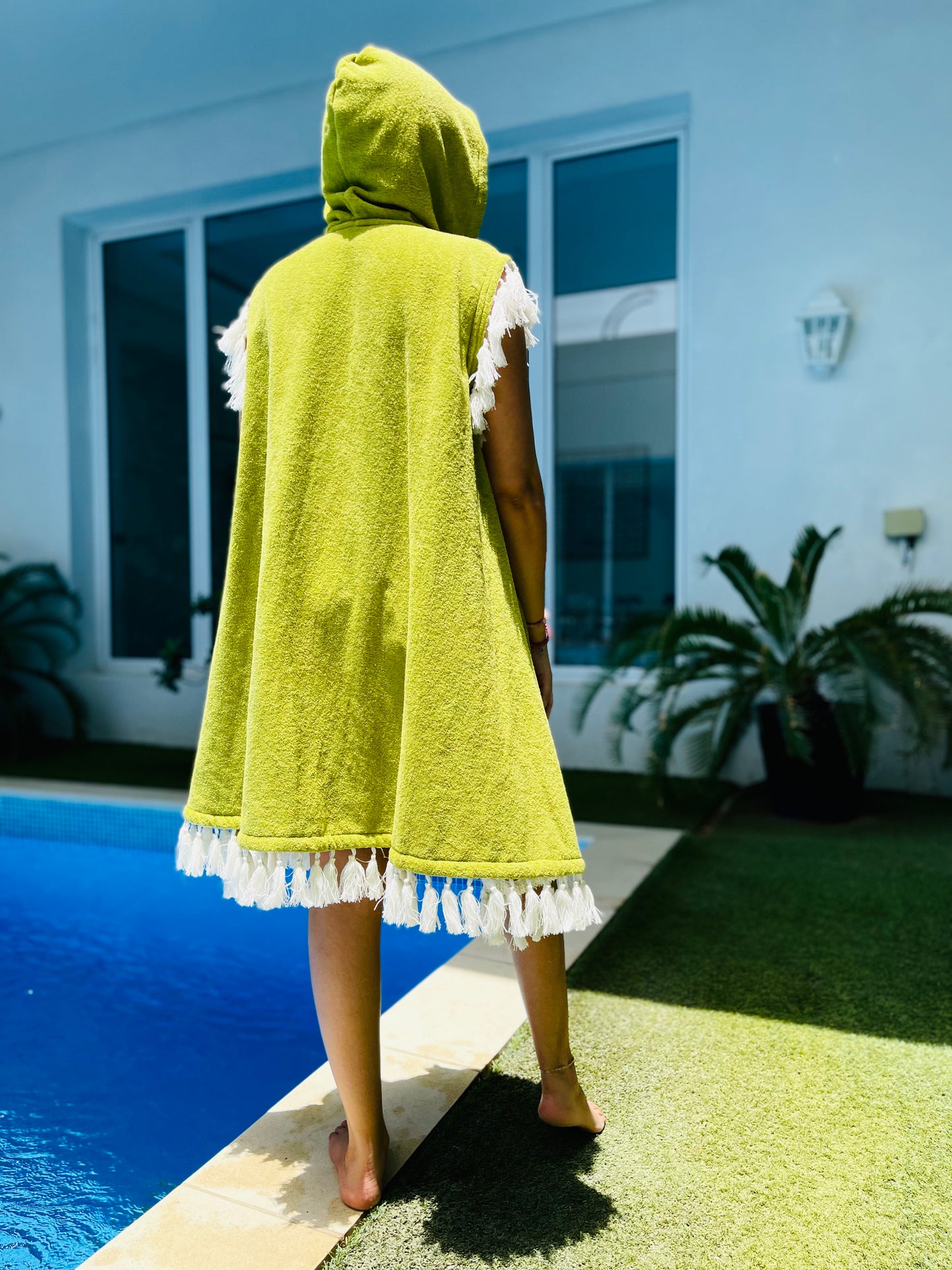 Women's Green Tassel Bisht