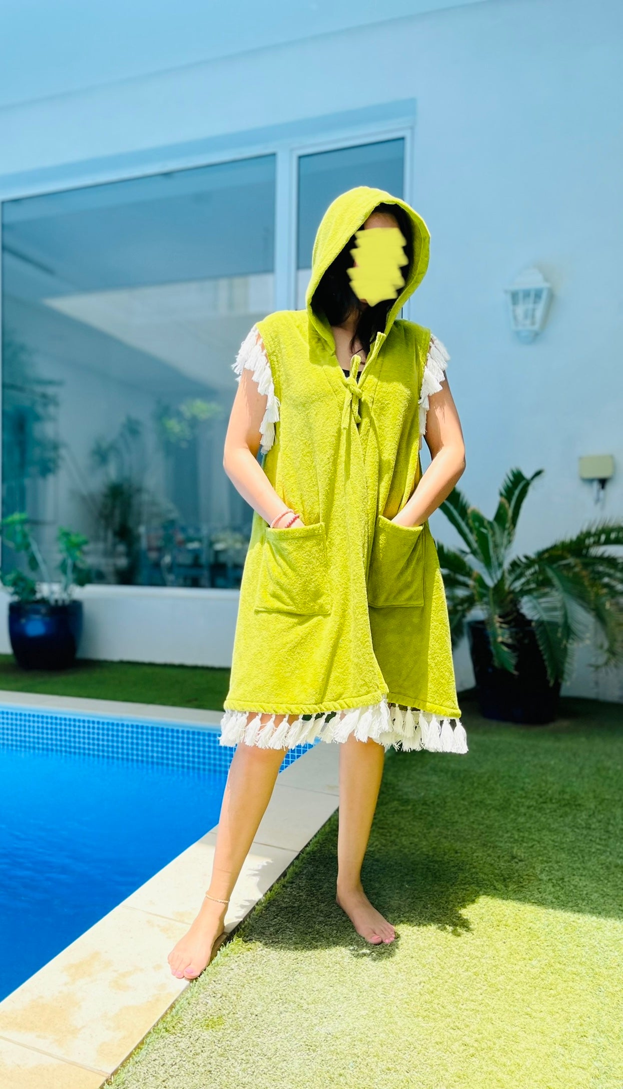 Women's Green Tassel Bisht
