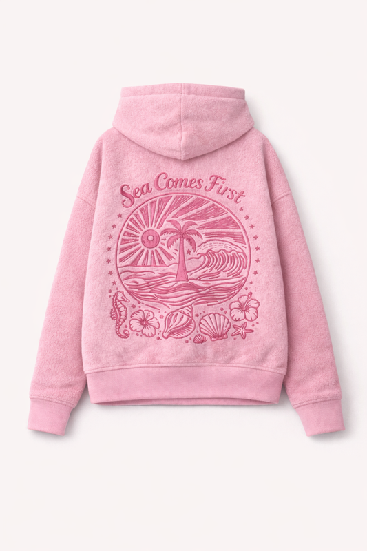 Pink 'Sea Comes First' Hoodie