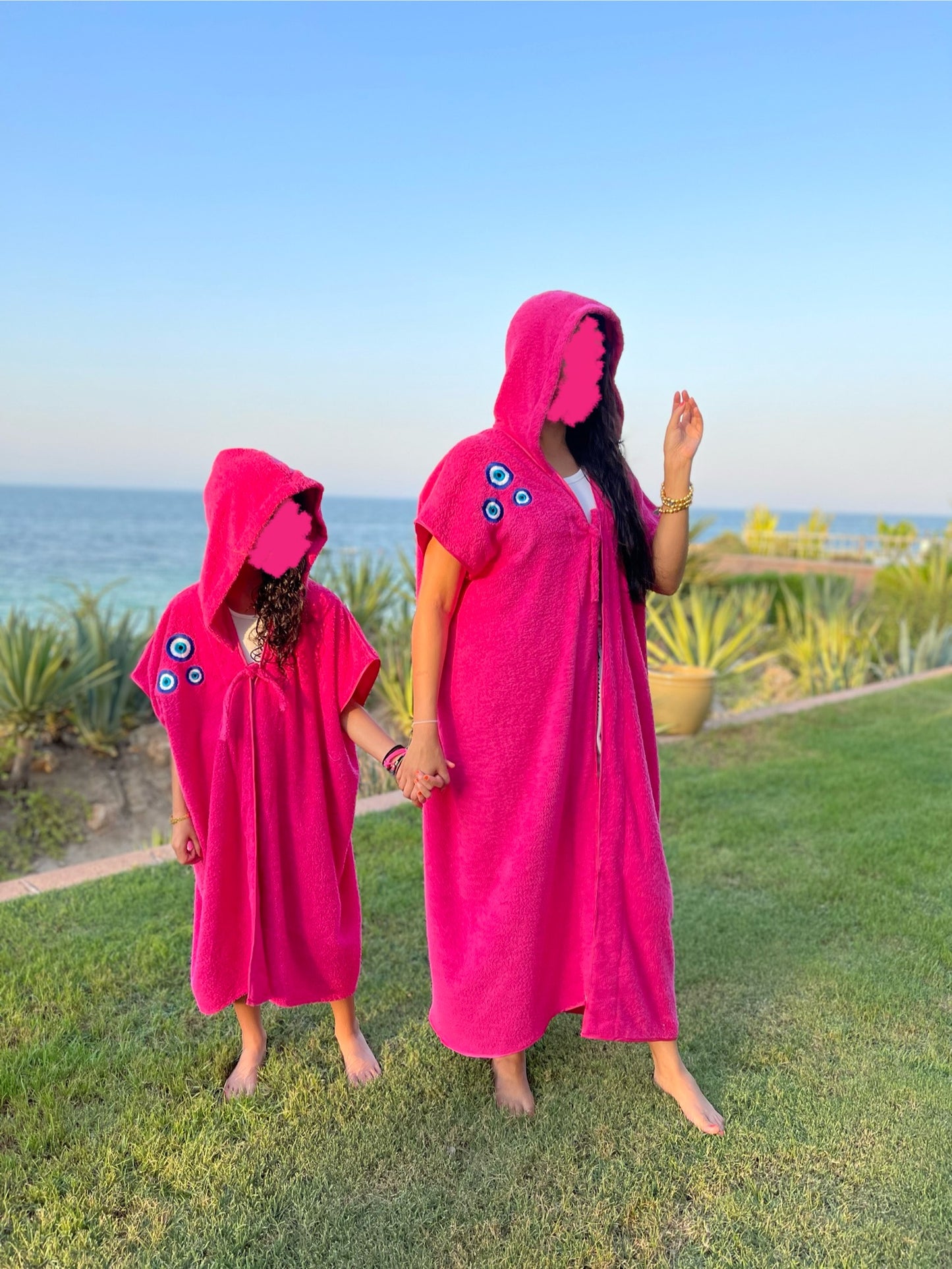 Women's Fuchsia Evil Eye Bisht