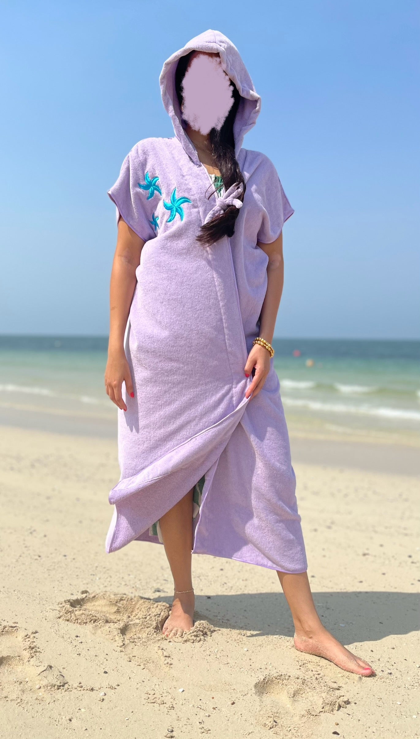 Women's Purple Starfish Bisht