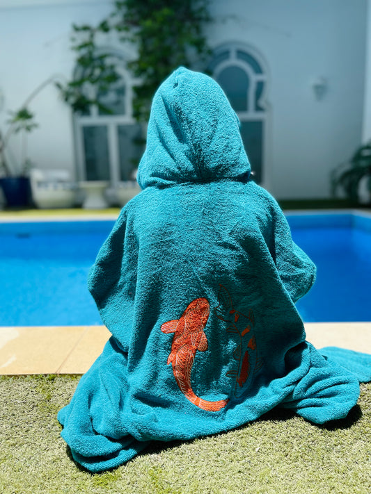 Kids' Turquoise Fish Bisht