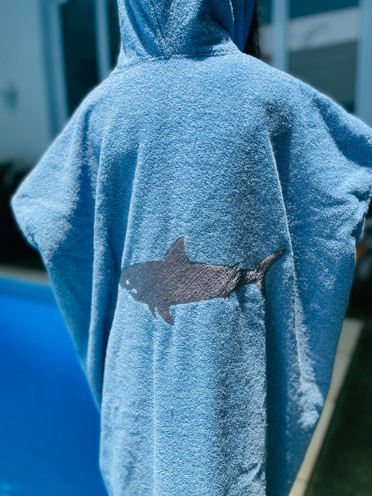 Kids' Blue Shark Bisht
