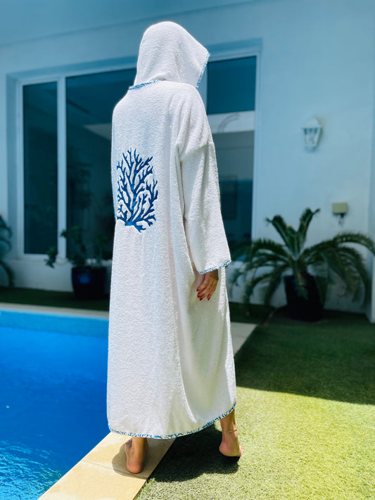 Women's White Coral Bisht