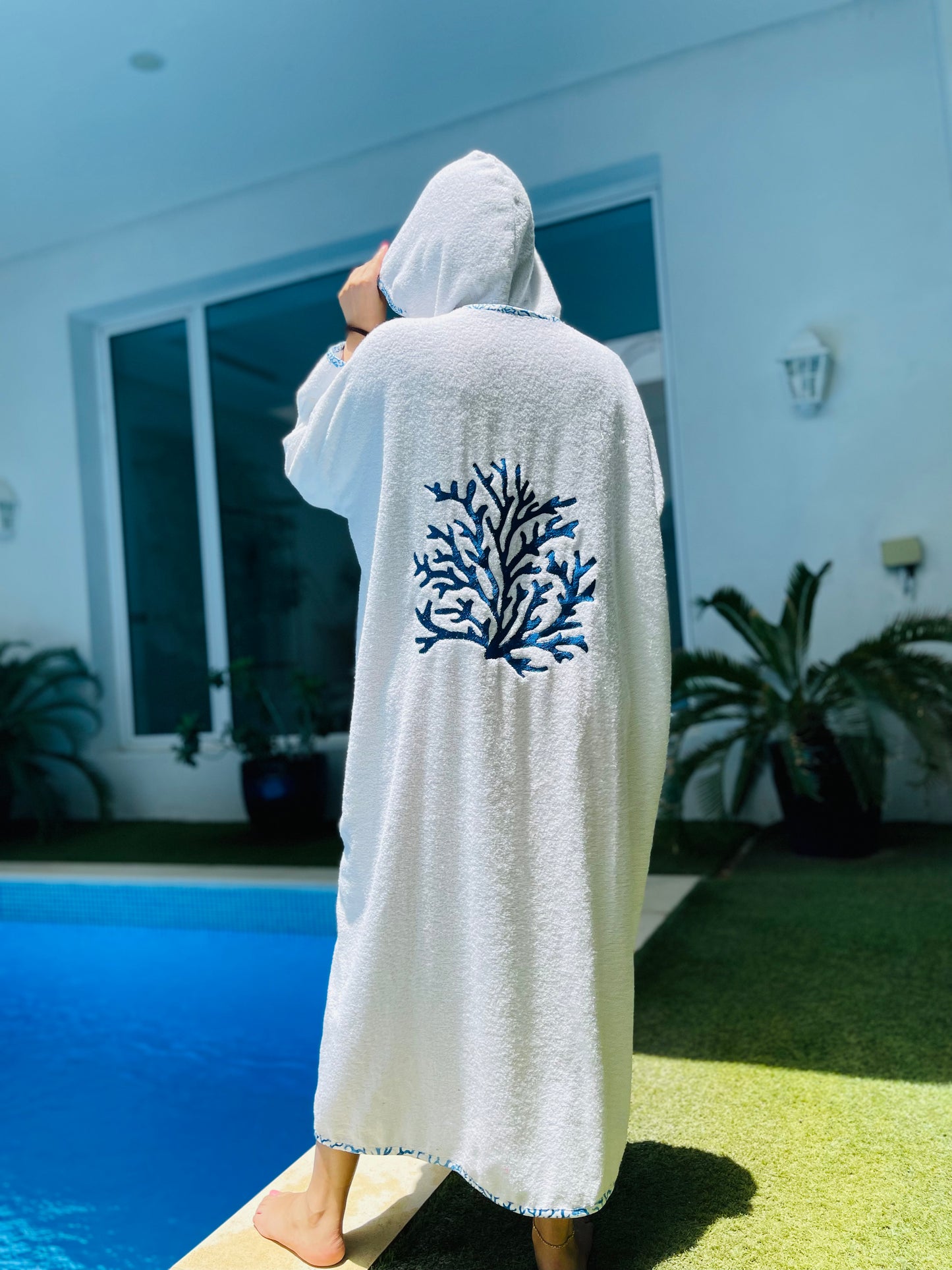 Women's White Coral Bisht