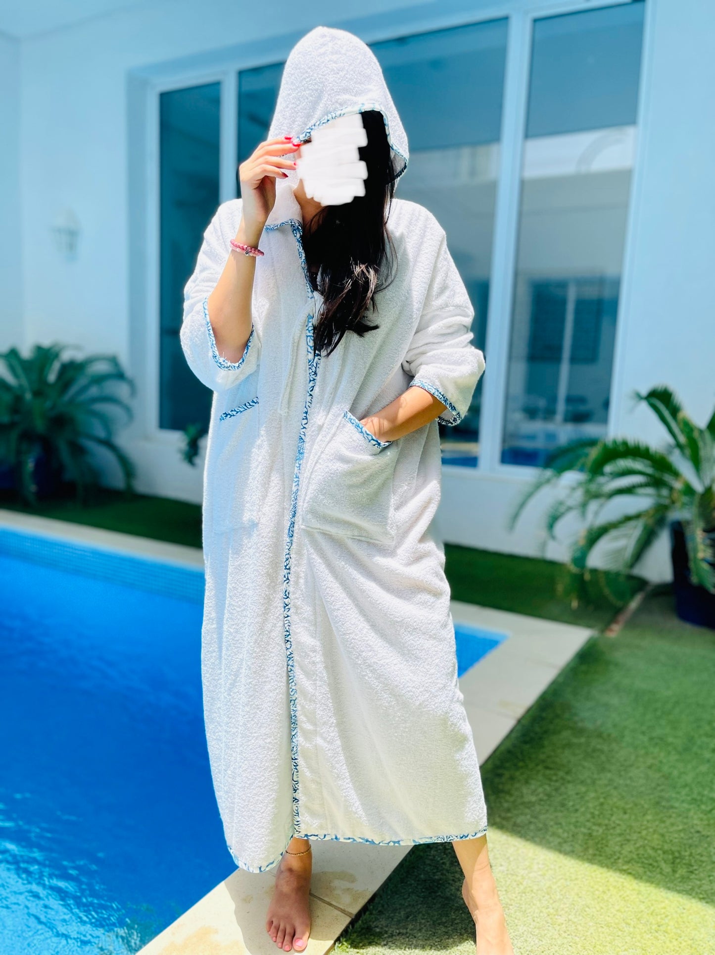 Women's White Coral Bisht